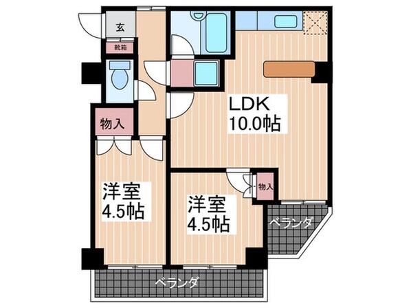 ベルクーレ堺町の物件間取画像